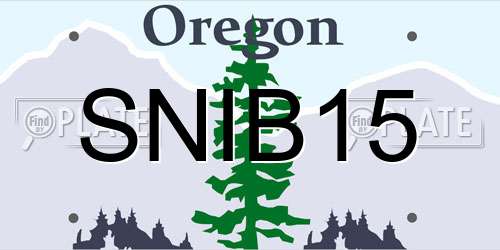 SNIB15 Oregon License Plate