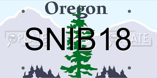 SNIB18 Oregon License Plate