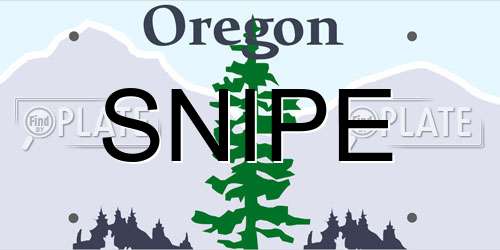 SNIPE Oregon License Plate
