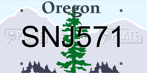SNJ571 Oregon License Plate
