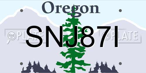 SNJ87I Oregon License Plate