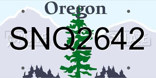 SNQ2642 Oregon License Plate