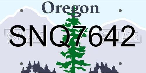 SNQ7642 Oregon License Plate