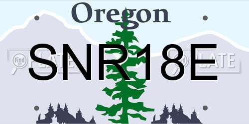 SNR18E Oregon License Plate