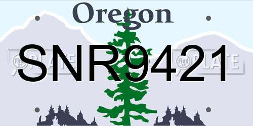 SNR9421 Oregon License Plate