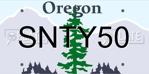SNTY50 Oregon License Plate