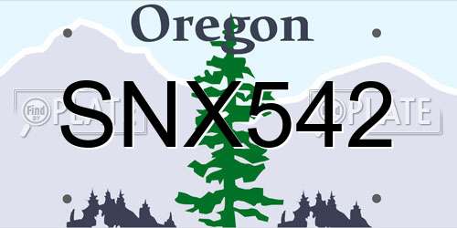 SNX542 Oregon License Plate