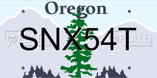 SNX54T Oregon License Plate