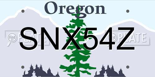SNX54Z Oregon License Plate