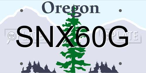 SNX60G Oregon License Plate