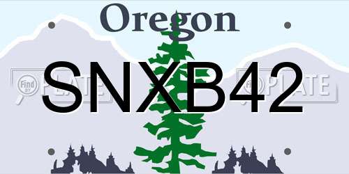 SNXB42 Oregon License Plate