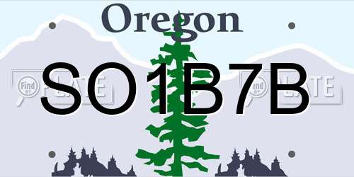SO1B7B Oregon License Plate