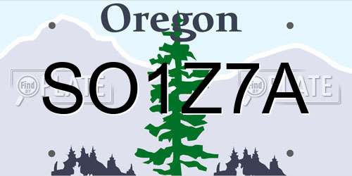 SO1Z7A Oregon License Plate