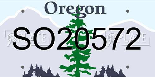 SO20572 Oregon License Plate