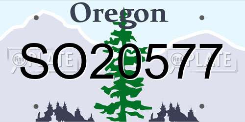 SO20577 Oregon License Plate
