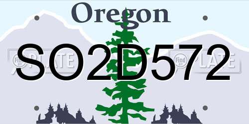 SO2D572 Oregon License Plate