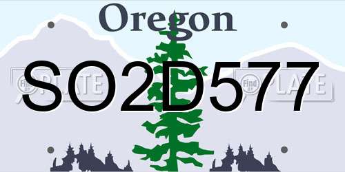 SO2D577 Oregon License Plate