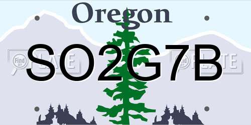 SO2G7B Oregon License Plate