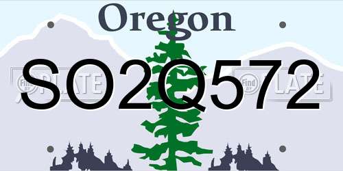SO2Q572 Oregon License Plate