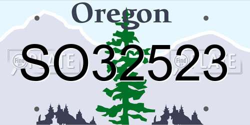 SO32523 Oregon License Plate
