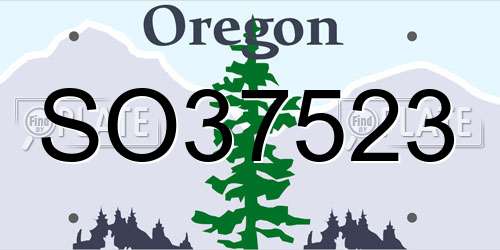 SO37523 Oregon License Plate