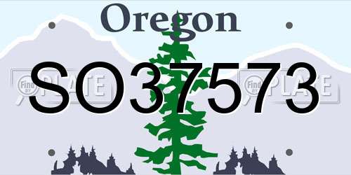 SO37573 Oregon License Plate