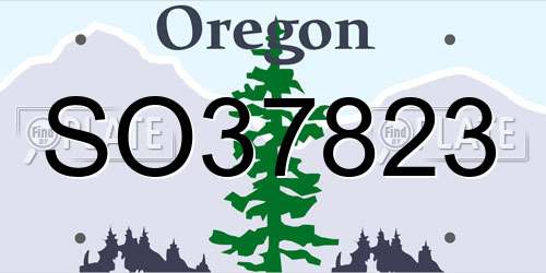 SO37823 Oregon License Plate