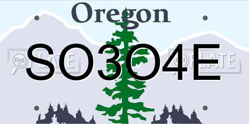 SO3O4E Oregon License Plate