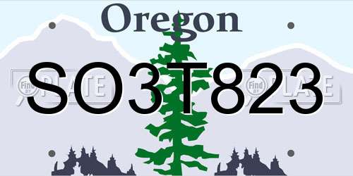 SO3T823 Oregon License Plate
