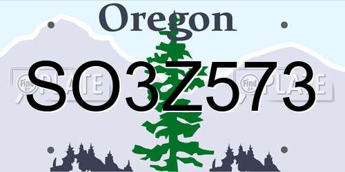 SO3Z573 Oregon License Plate