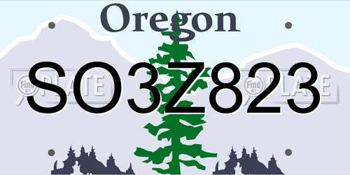 SO3Z823 Oregon License Plate
