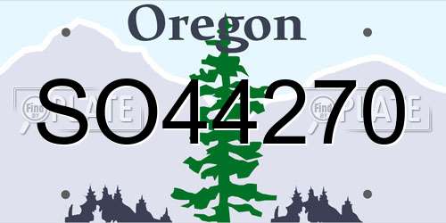 SO44270 Oregon License Plate