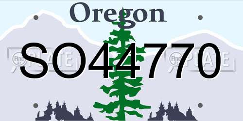 SO44770 Oregon License Plate