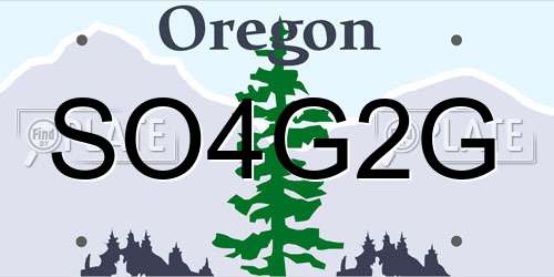 SO4G2G Oregon License Plate