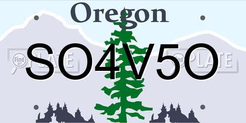 SO4V5O Oregon License Plate