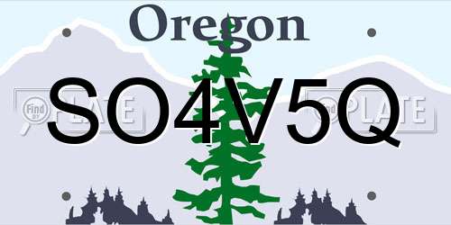 SO4V5Q Oregon License Plate