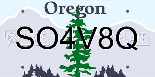 SO4V8Q Oregon License Plate