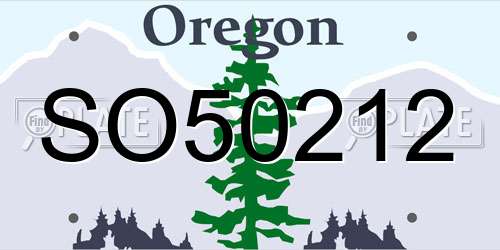 SO50212 Oregon License Plate