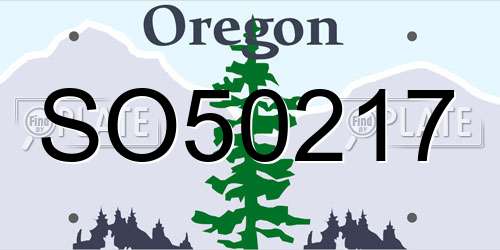 SO50217 Oregon License Plate