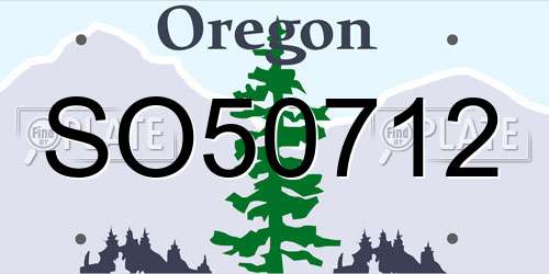 SO50712 Oregon License Plate