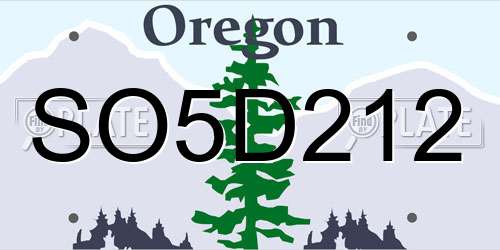 SO5D212 Oregon License Plate