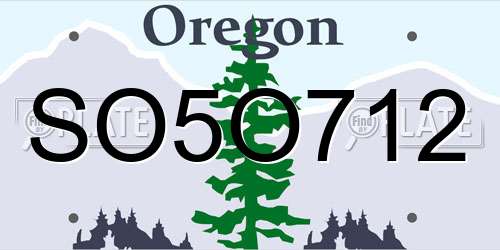 SO5O712 Oregon License Plate