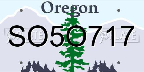 SO5O717 Oregon License Plate