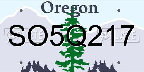 SO5Q217 Oregon License Plate