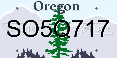 SO5Q717 Oregon License Plate