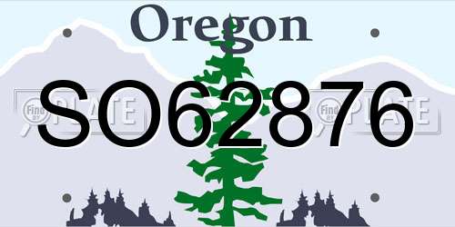 SO62876 Oregon License Plate