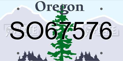 SO67576 Oregon License Plate