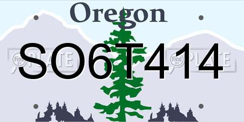 SO6T414 Oregon License Plate