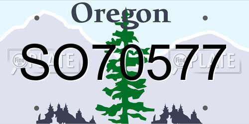 SO70577 Oregon License Plate