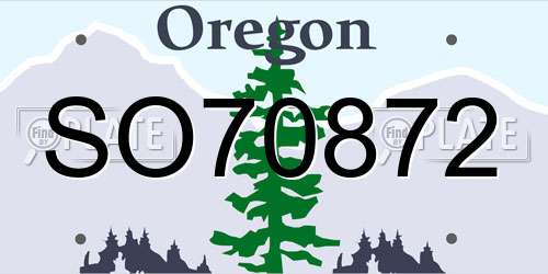 SO70872 Oregon License Plate